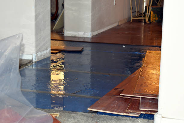 Professional Burst Pipe Cleanup technician working in Derby, CT